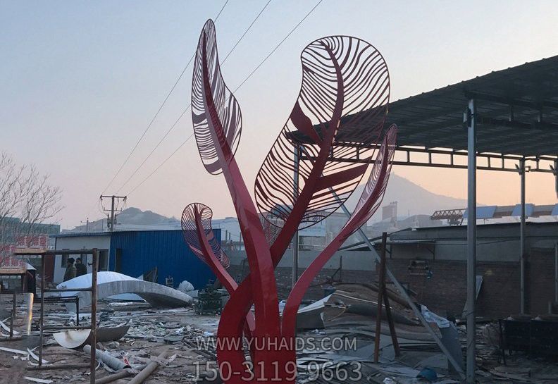 园林景观抽象芭蕉不锈钢树雕塑