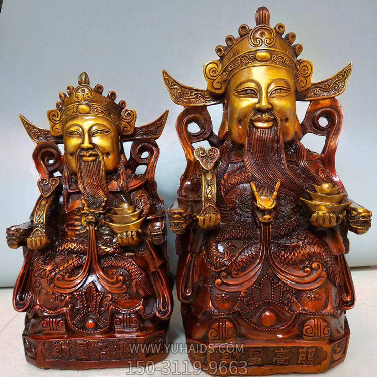 家居供奉铜雕财神景观摆件雕塑