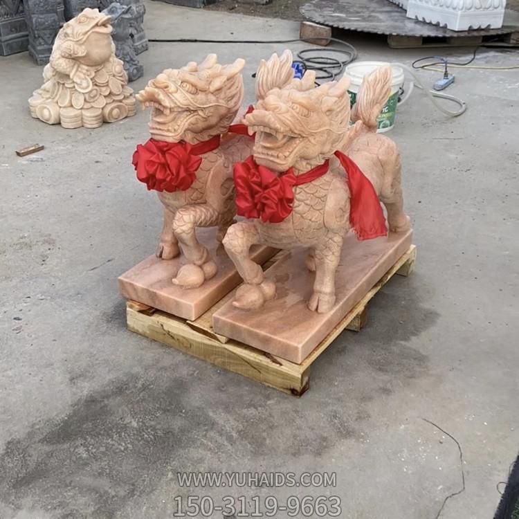 企业工厂晚霞红镇宅招财麒麟雕塑