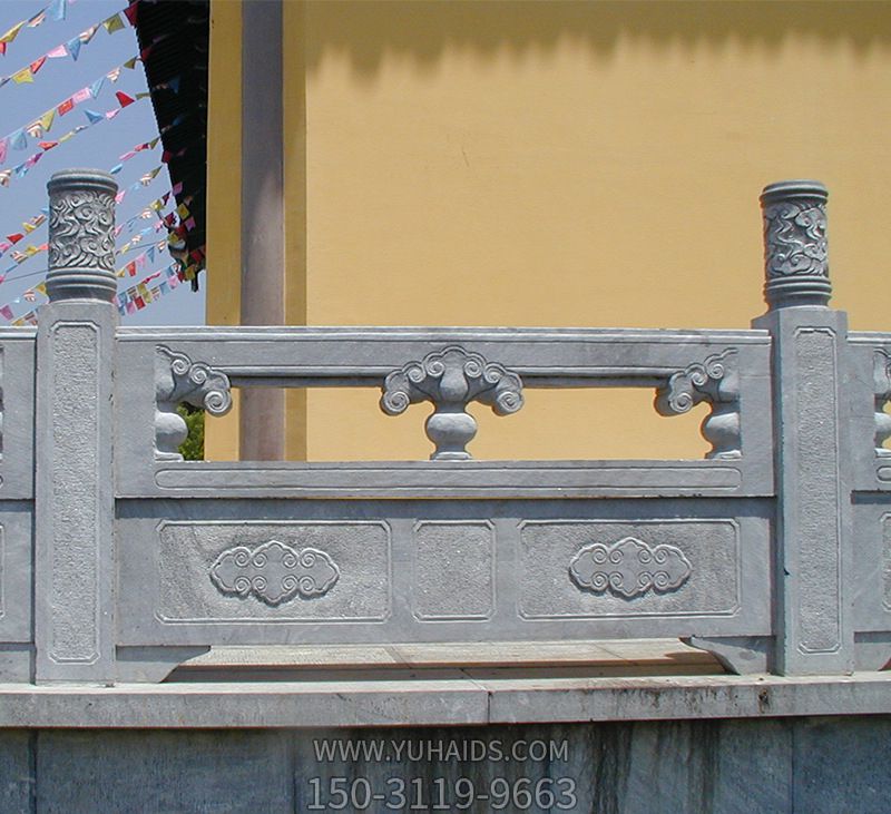寺院阳台围栏青石花纹雕刻栏杆雕塑