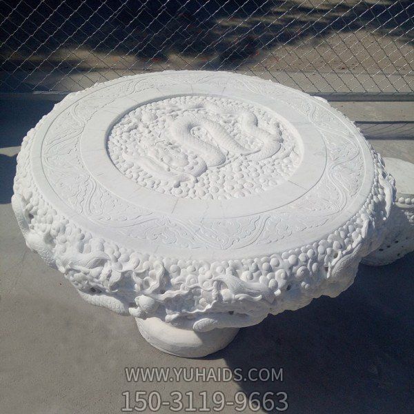 石材浮雕创意景观石桌雕塑