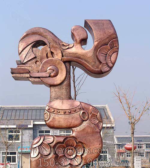 酒店广场摆放抽象皮影戏人物铜雕雕塑