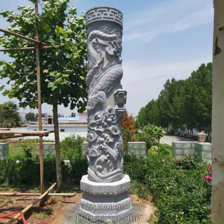 汉白玉石雕华表柱定制石材盘龙柱 广场文化石柱雕塑