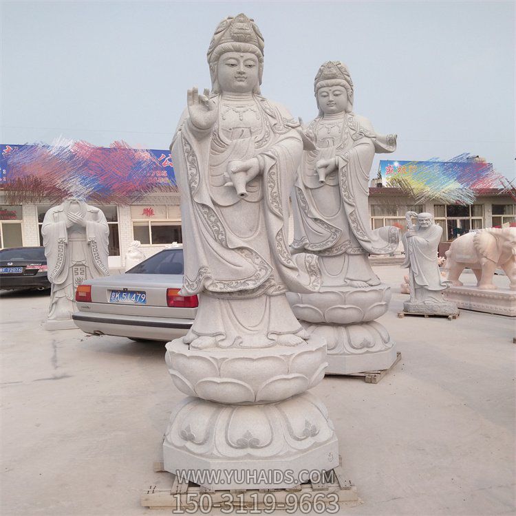 寺院摆放大型砂岩雕刻滴水观音雕像雕塑