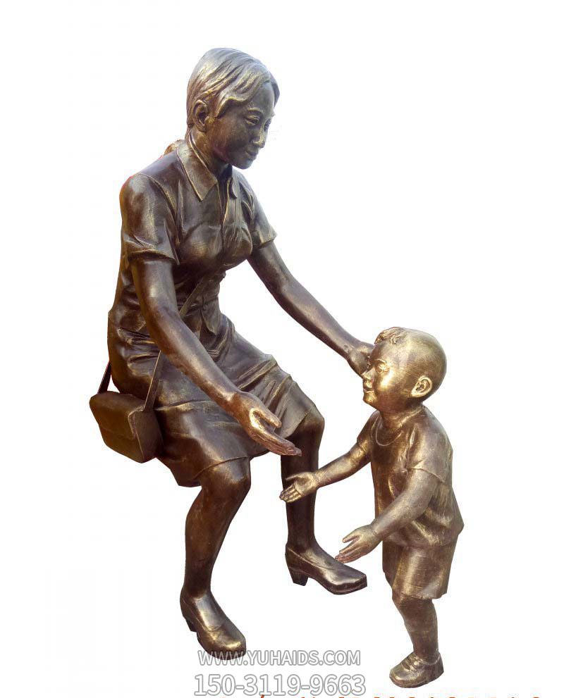 景区铜铸创意母子雕塑