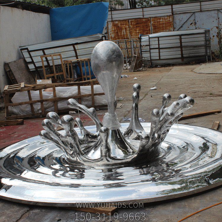 不锈钢水滴浪花创意摆件雕塑