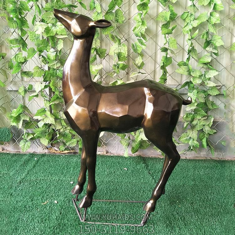 铜雕浮雕抽象铜鹿雕塑