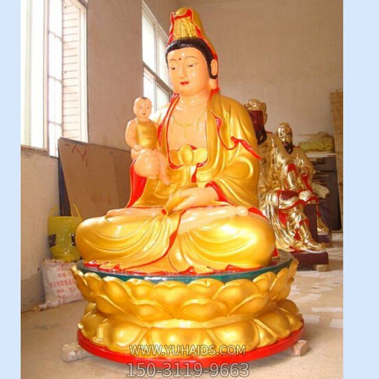 寺庙大型纯金打造滴水观音雕塑