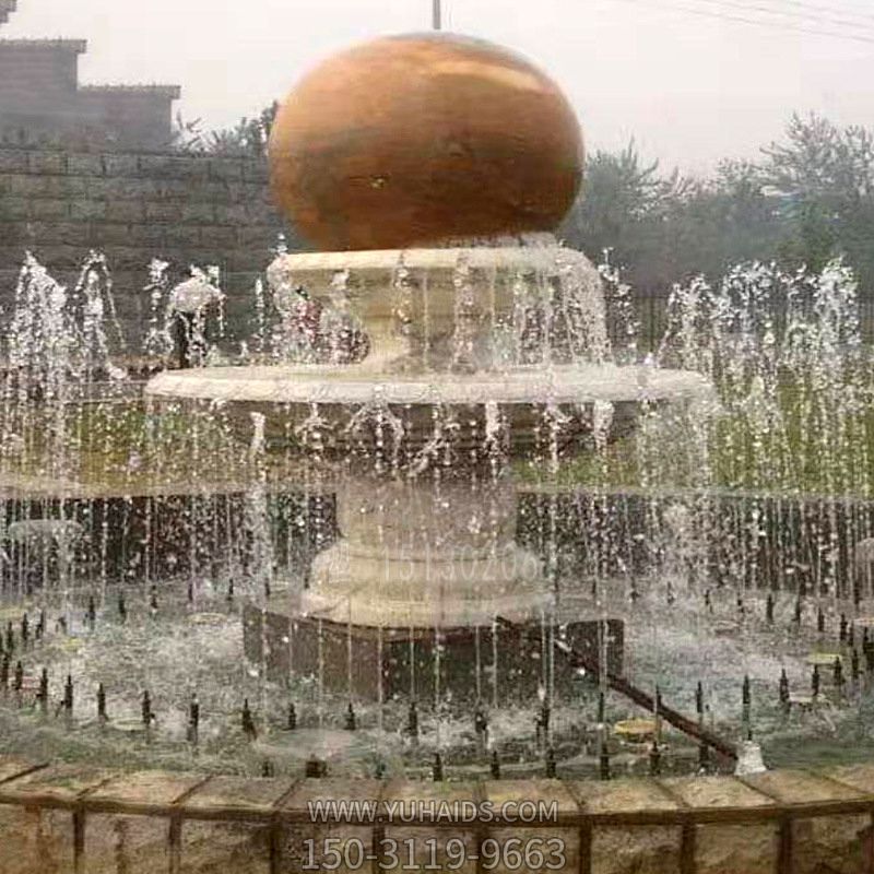 园林大理石风水球喷泉景观雕塑