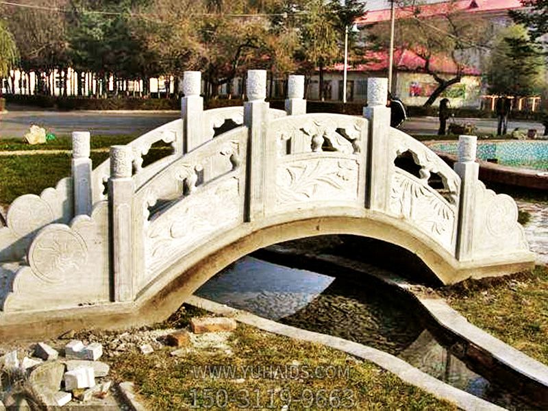 花园广场微景观小石拱桥汉白玉栏杆装饰摆件雕塑