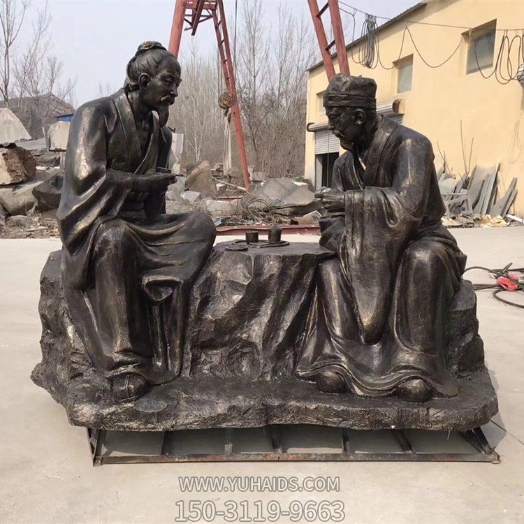玻璃钢仿铜人物公园景观情景小品雕塑