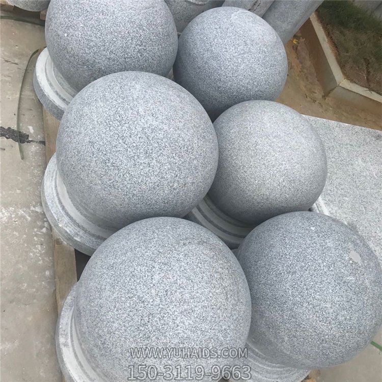大理石浮雕挡车石球小区学校门口摆件是圆墩雕塑