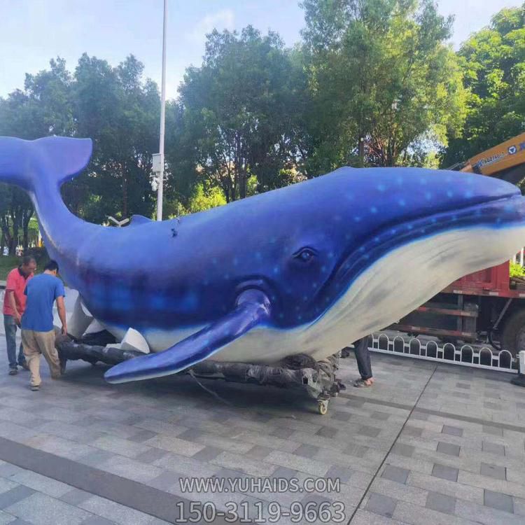 景区大型玻璃钢彩绘海洋动物景观鲸鱼雕塑