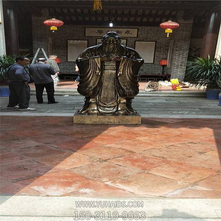 校园景区铜雕古代教育家孔子雕塑