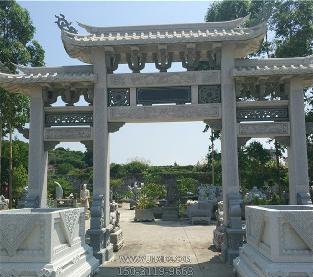 农村新款镂空门牌楼坊雕刻雕塑