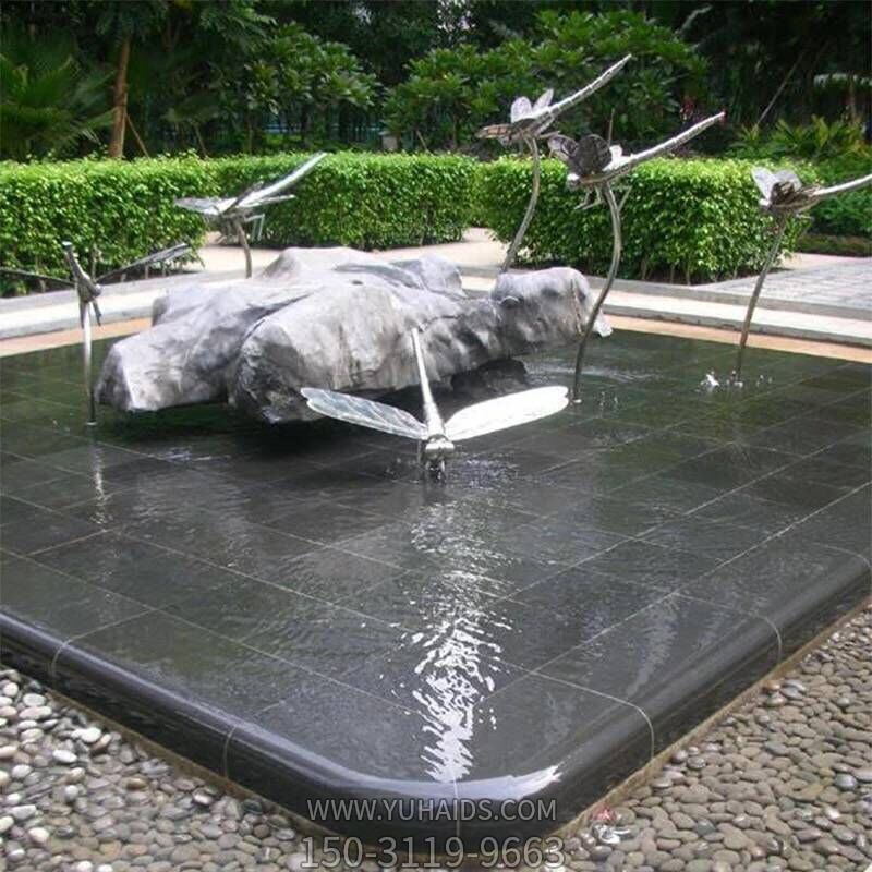 小区公园喷泉摆放镜面蜻蜓不锈钢<a href=