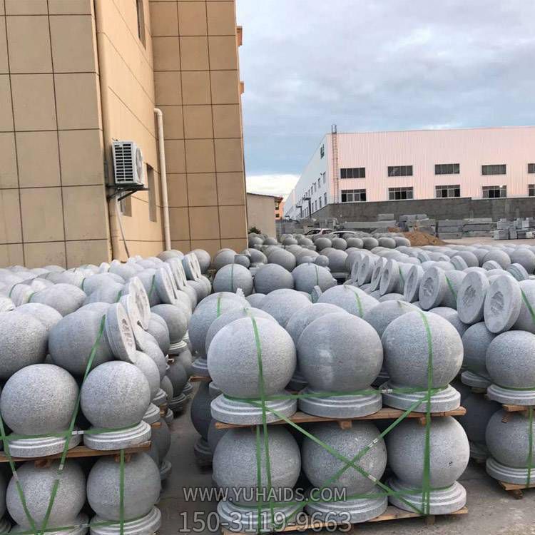 天然花岗岩石材雕刻景点学校门前摆放挡车石球雕塑