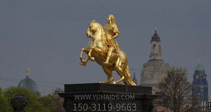 广场铜雕西方人物景观骑马雕塑