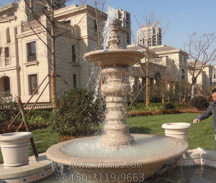 别墅花园景观多层喷泉石雕雕塑