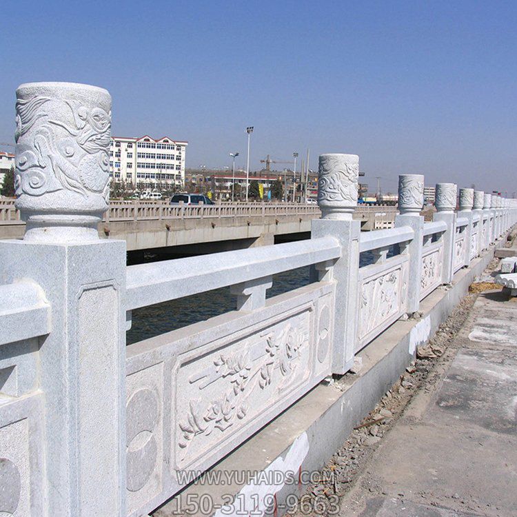 城市河道边装饰大理石浮雕防护栏杆雕塑