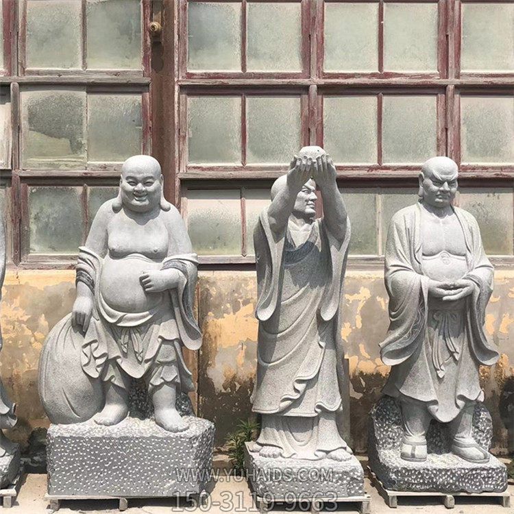 大理石石雕寺庙景区十八罗汉雕像雕塑