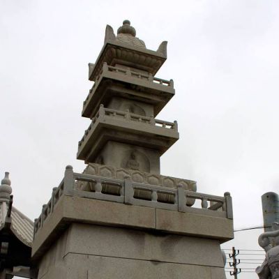 寺庙景区摆放花岗岩七层小型石佛塔雕塑 