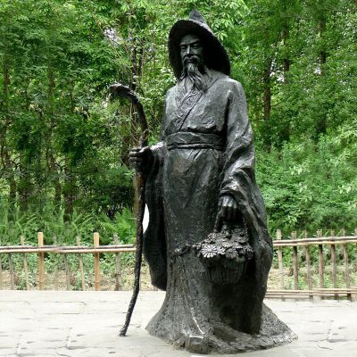 学院公园东晋著名诗人铜雕陶渊明雕塑