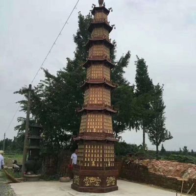 铜雕户外景区寺庙大型佛塔雕塑
