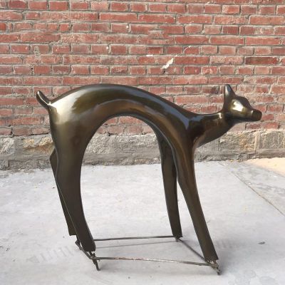 公园广场抽象不锈钢鹿雕塑