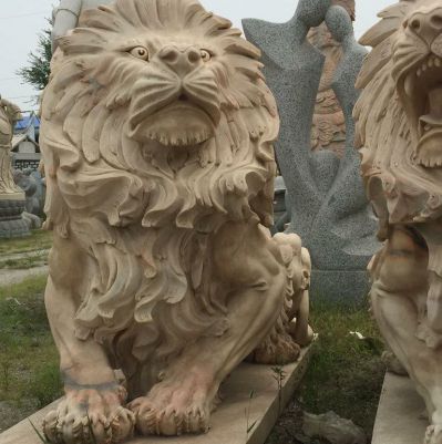寺院祠堂黄岗岩石雕大型动物狮子雕塑