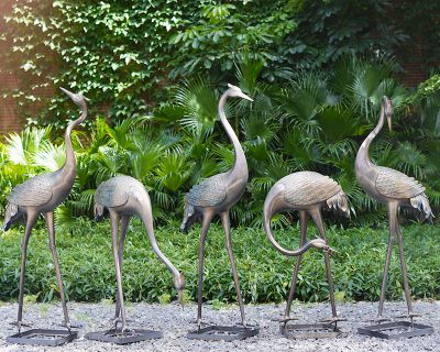 公园景区创意不锈钢仿真动物鹤雕塑