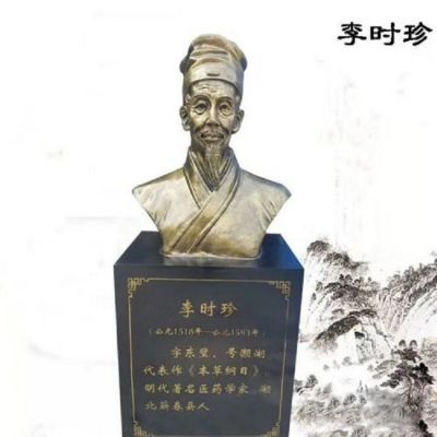 古代名医铜雕胸像李时珍