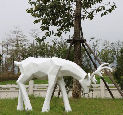 户外景观装饰品摆件低头觅食的梅花鹿雕塑
