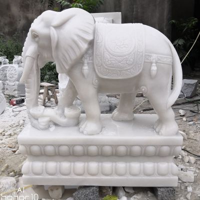 庭院别墅石雕汉白玉大象雕塑