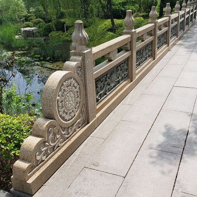 公园景观花岗岩镂空桥栏杆装饰摆件