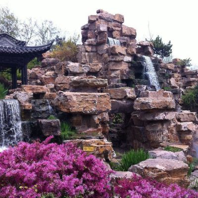 叠石假山园林流水造景假山