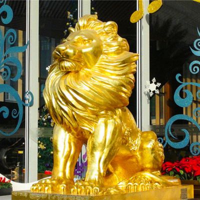 户外酒店门口大型铸铜狮子雕塑