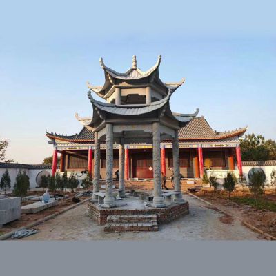 中式石雕户外多层乘凉凉亭雕塑