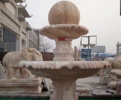 学校广场双层 大理石风水球喷泉雕塑