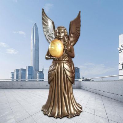 户外玻璃钢雕塑 古铜人物造型欧式天使摆件仿真少女装饰美陈