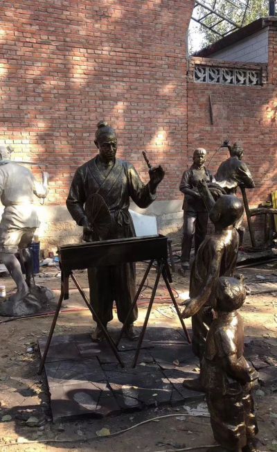 街边卖烤串人物铜雕民俗人物雕塑