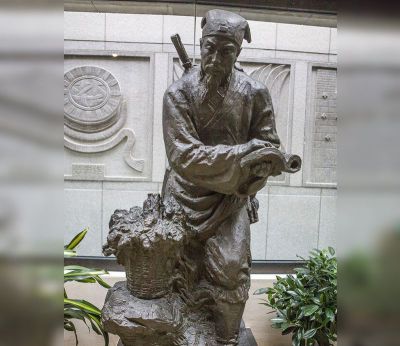 庭院园林摆放铸铜浮雕医学家李时珍青铜雕