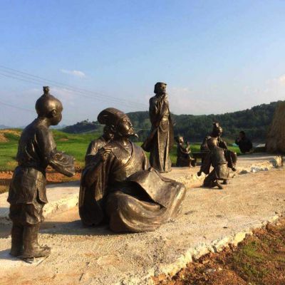 景区园林历史名人王羲之写字景观铸铜雕塑