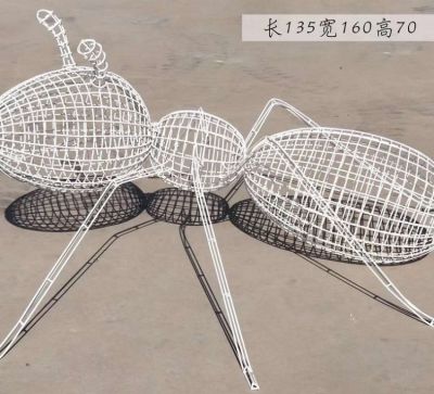 不锈钢镂空创意不锈钢大型抽象蚂蚁雕塑