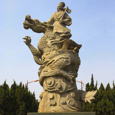 公园景区古代“五帝”之颛顼历史人物砂岩石雕塑