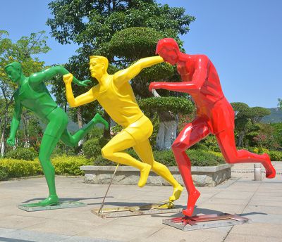  公园小区学校广场玻璃钢跑步运动人物雕塑