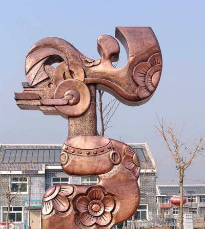 酒店广场摆放抽象皮影戏人物铜雕