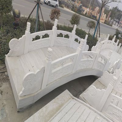 景区园林户外造景摆放汉白玉雕刻小石拱桥雕塑