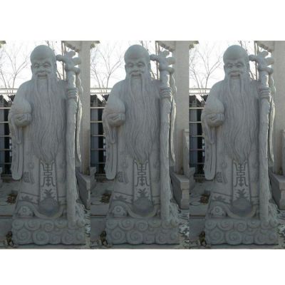 青石雕刻老寿星雕像  景区寺庙 人物