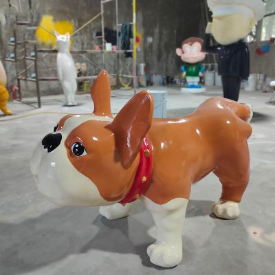 游乐园玻璃钢彩绘创意狗雕塑